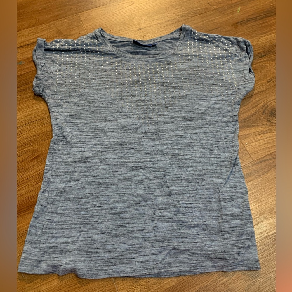 Gray/Blue Short Sleeve Top
